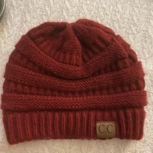 C.C. beanie deep red